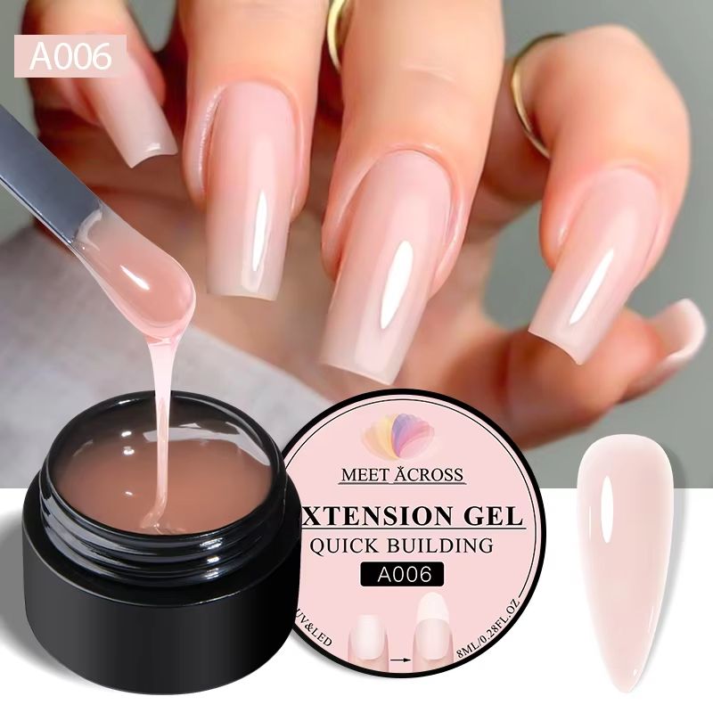 MEET ACROSS Milk White Quick Extension Gel Nail Polish 8 ml
