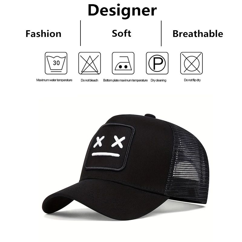 Unisex XX Embroidery Mesh Snapback Baseball Cap