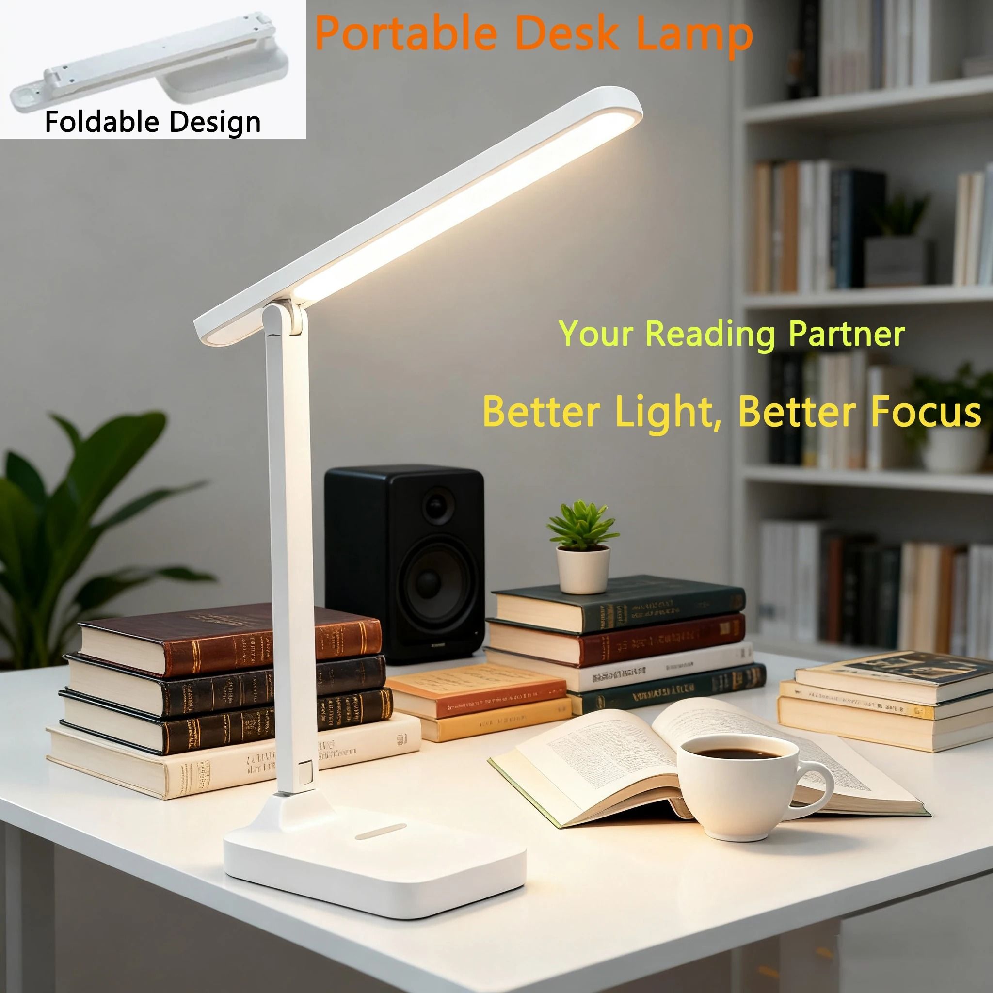 Foldable Eye-Protection Desk Lamp – Three-Speed Dimmable Study Light