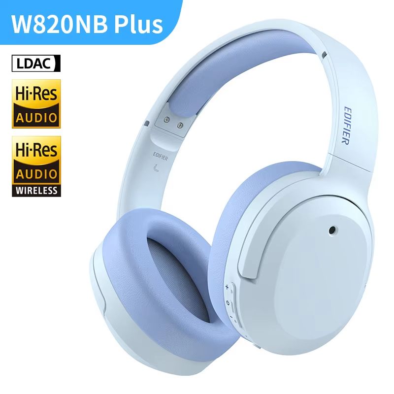 Edifier W820NB Plus Wireless Headphones – Over-Ear Bluetooth Headset with 43dB ANC, Hi-Res LDAC & 49H Playtime