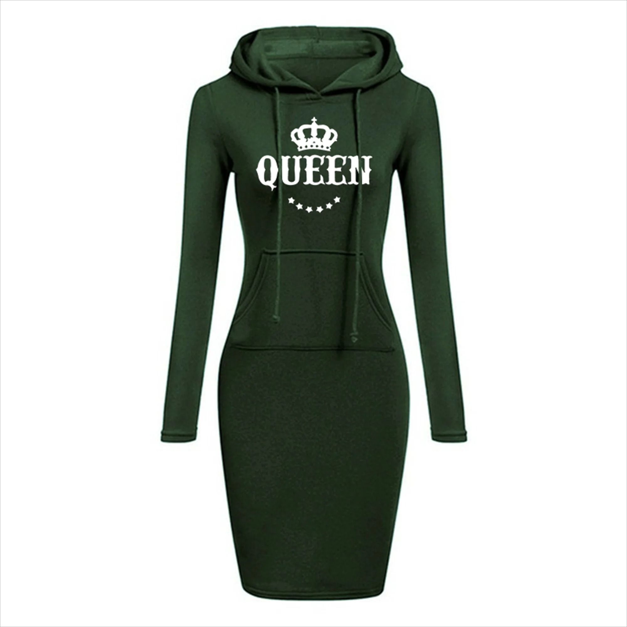 Womens Slim Hoodie Dress with Long Sleeves and Casual Fit