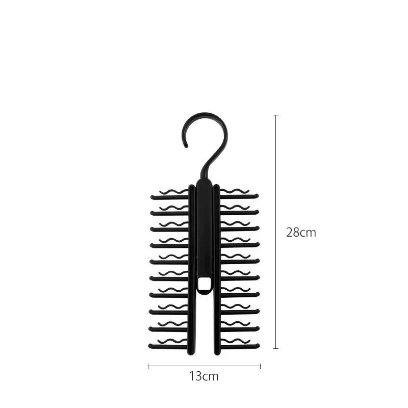 Rotating tie hanger 20-Row Closet Rack Necktie & Belt Organizer with Non-Slip Hooks