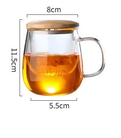 Creative Glass Tea Infuser Cup with Bamboo Lid