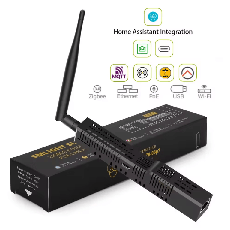 SMLIGHT Zigbee 30 Gateway Coordinator with PoE Ethernet USB and WiFi for HomeAssistant and Zigbee 2MQTT