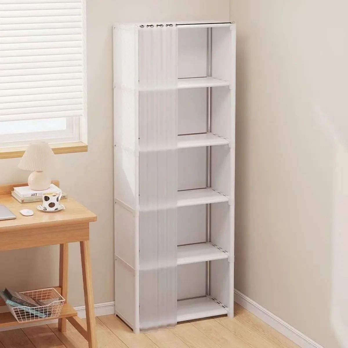 Dustproof Wardrobe Storage Cabinet With 5 Or 6 Layer Partition Shelves