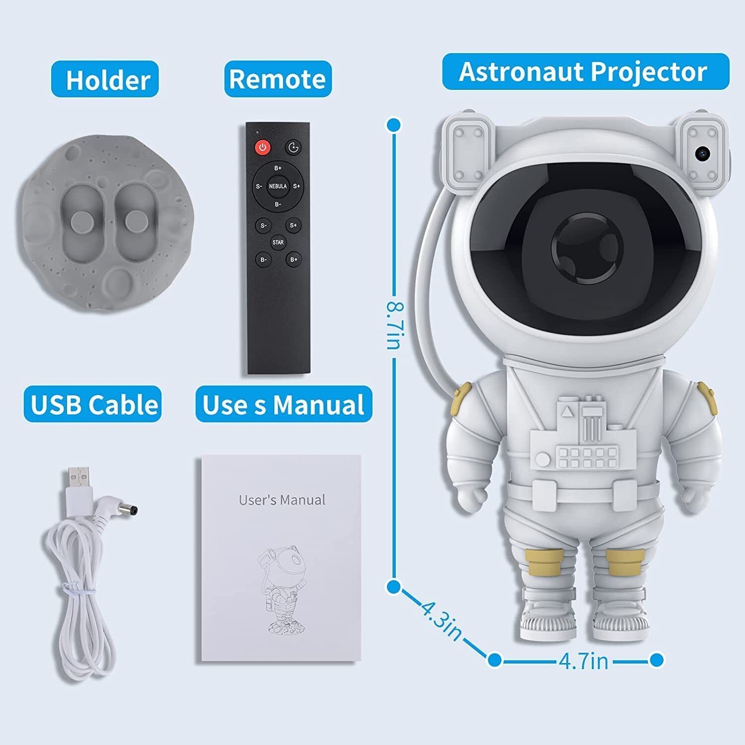 Astronaut Galaxy Starry Night Light