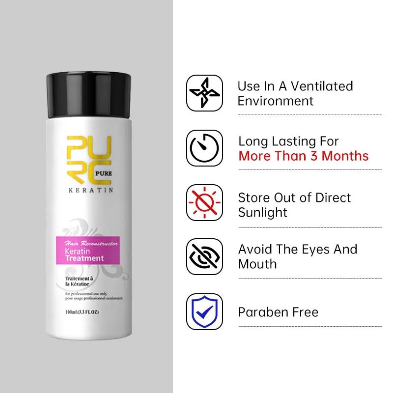 PURC Keratin Shampoo Conditioner Hair Mask Smoothing Treatment