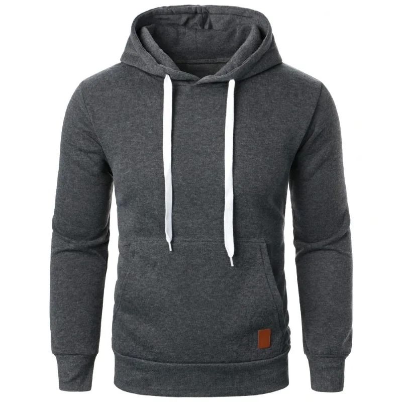 Mens Casual Hooded Drawstring Hoodie Lightweight Long Sleeve Pullover Sweatshirt
