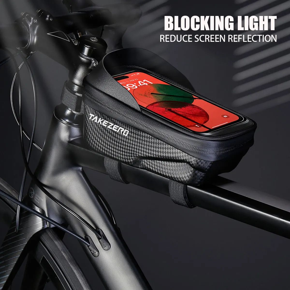 TAKEZERO A2 Premium EVA Hard Shell Bike Handlebar Bag with Phone Holder