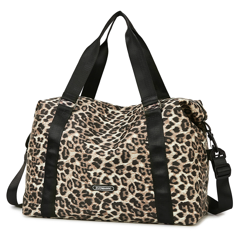 Leopard Print Travel Duffel Bag Large Capacity Gym Tote Weekend Luggage