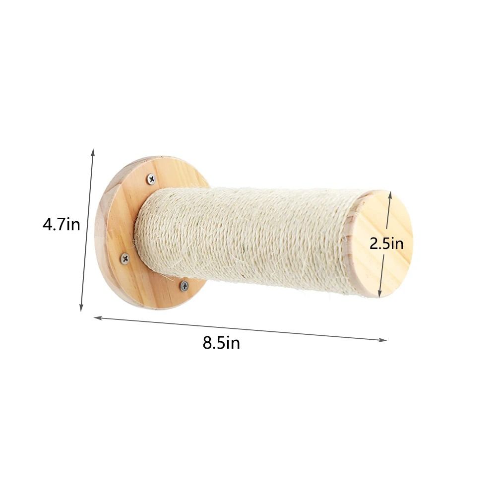 Wall Mounted Cat Climbing Shelf with Sisal Scratching Steps