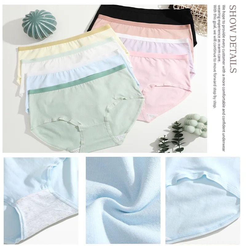 Women Seamless Cotton Brief Panties 3 Piece Set