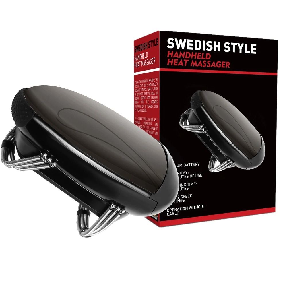 Cordless Metal Handheld Heat Massager with Dual Massage Nodes