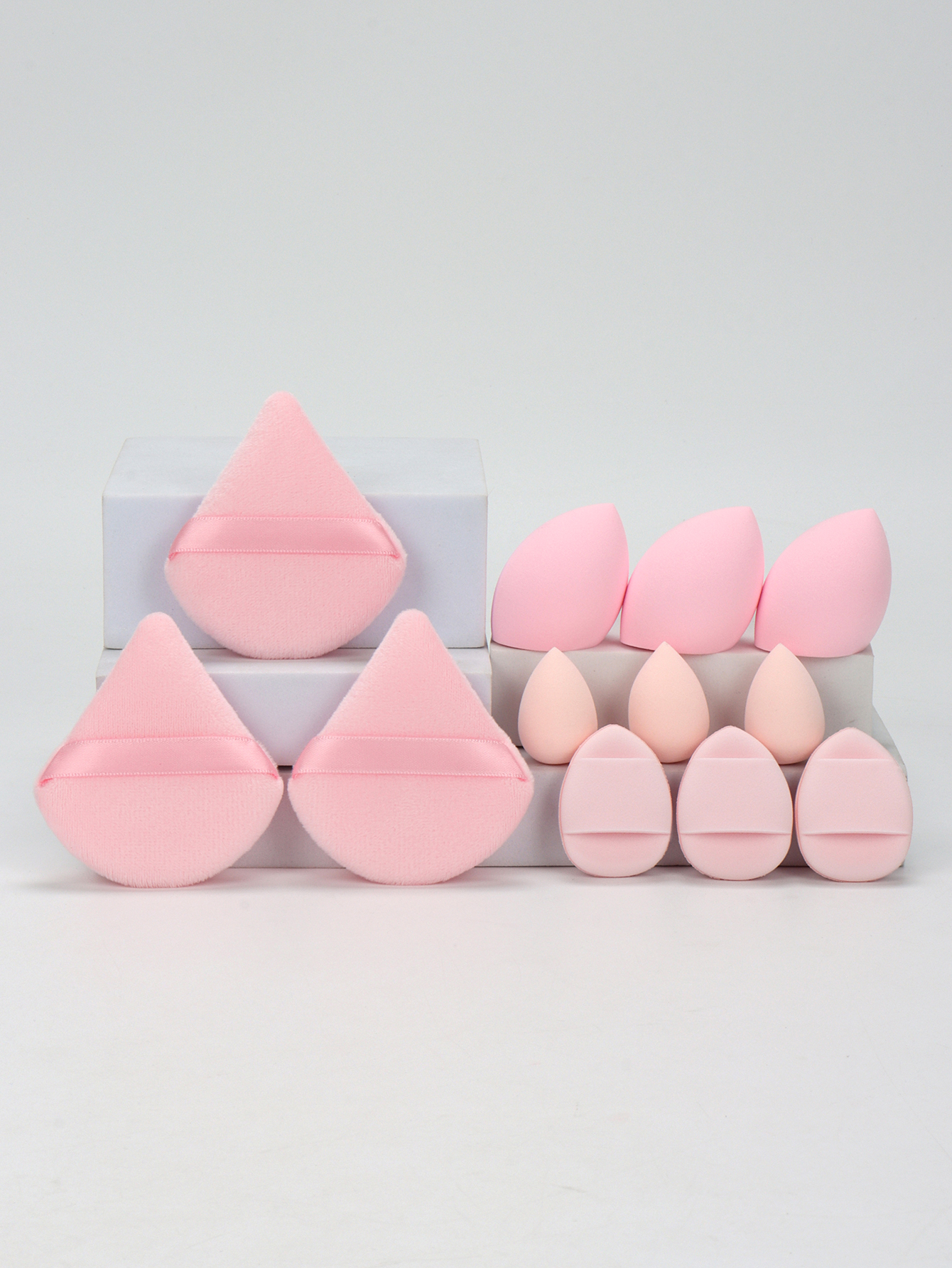 Makeup Sponge Set 12-Piece, Beauty Eggs, Mini Air Cushion Puffs, Loose Powder Puffs, Professional Blending Tools