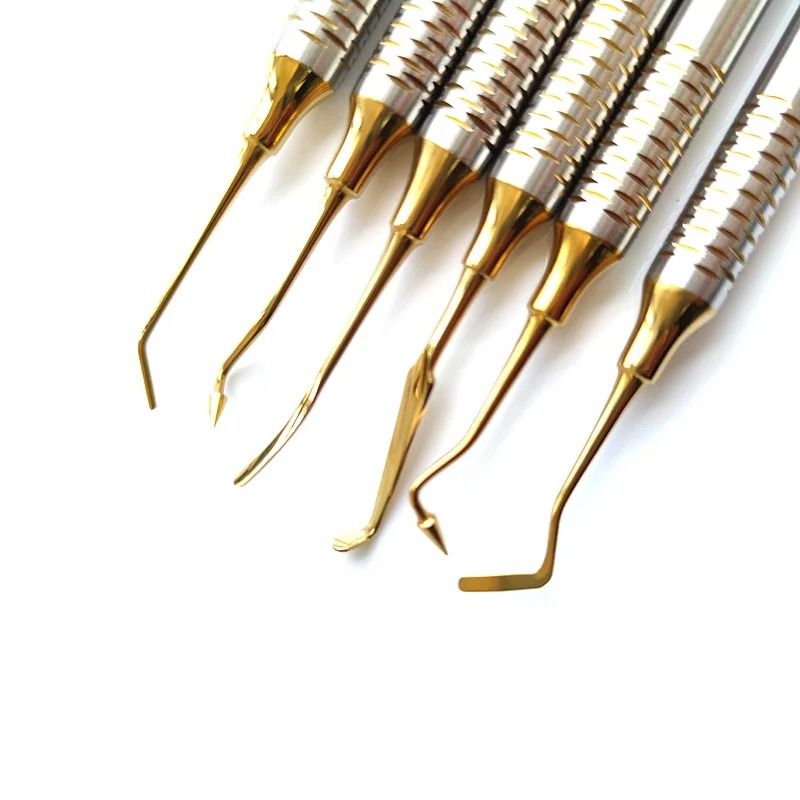 Dental Composite Resin Filling Spatula Set With Titanium Plated Heads