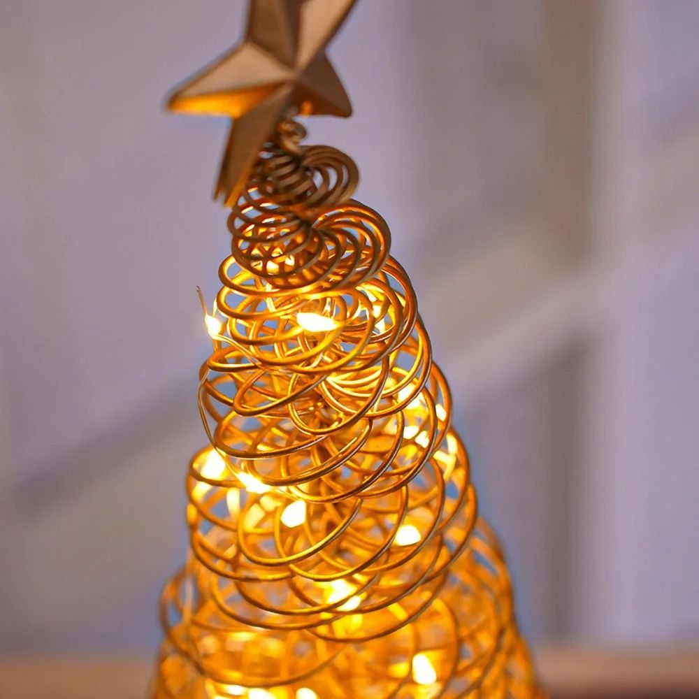 Spiral-Glow Metal Fairy Tree Lamp