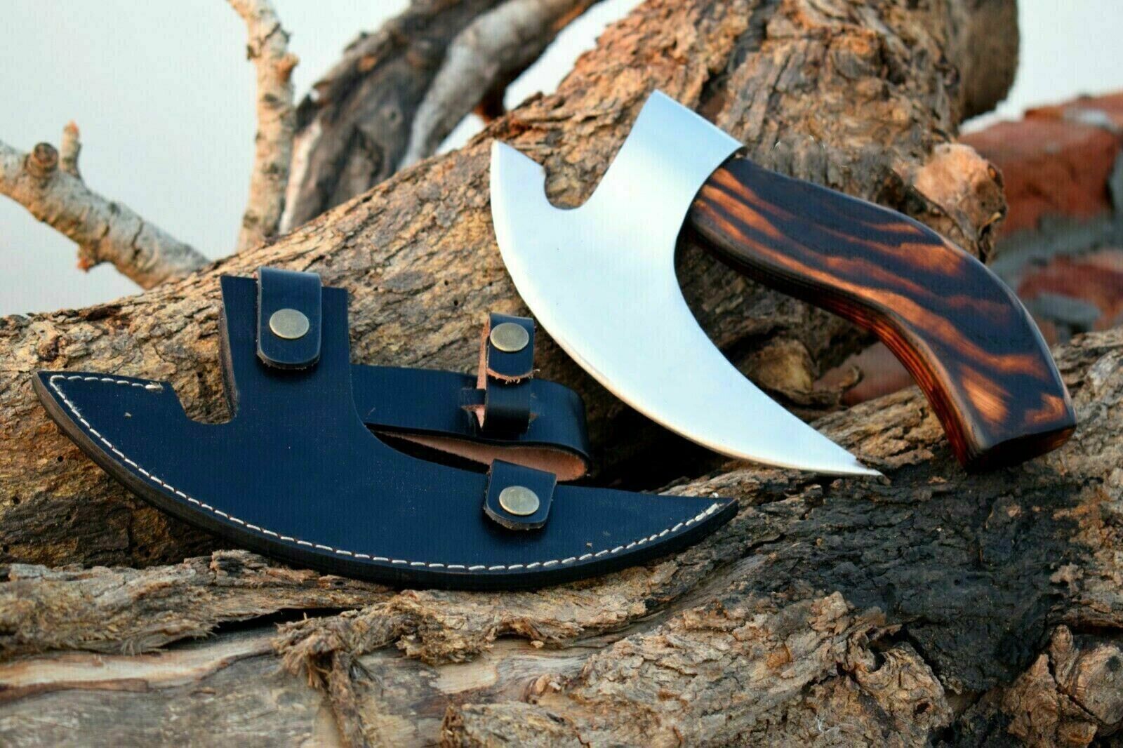 CUSTOM HANDMADE HIGH CARBON STEEL VIKING HATCHET HUNTING TACTICAL PIZZA CUT AXE