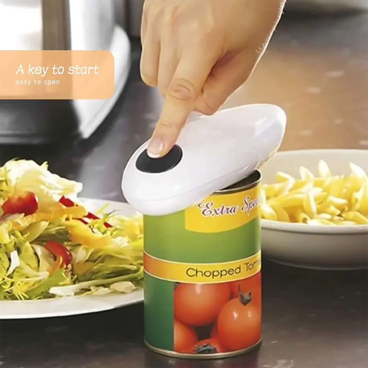 Electric Can Opener Easy to Use with Bottle Opener Complimentary