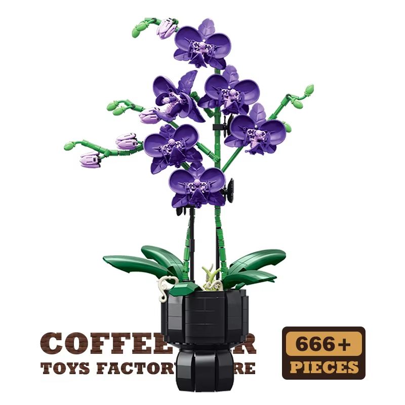 Creative Bonsai Building Blocks Bouquet 3D Model DIY Flower Kit