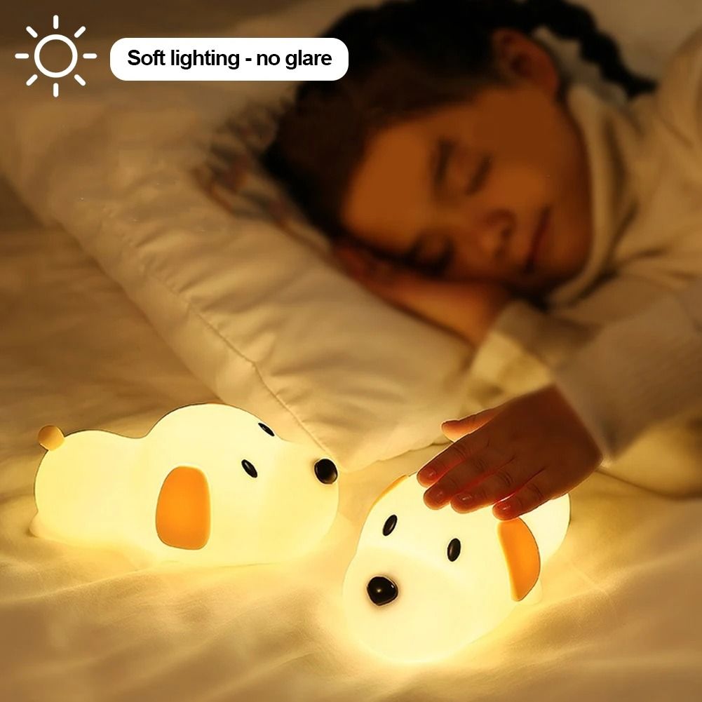 Cuddle-Glow Puppy Silicone Night Light
