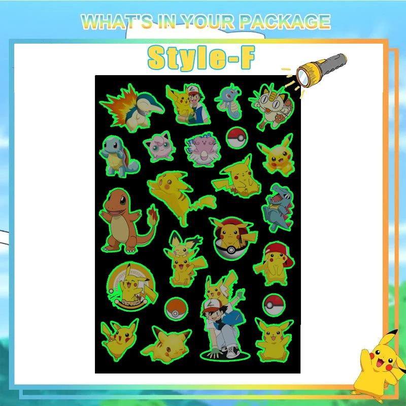 Glow Pokemon Tattoo Stickers