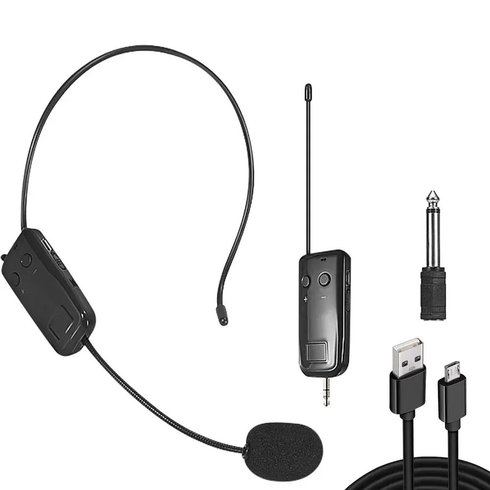 2.4G Wireless Headset Microphone with Transmitter and Receiver