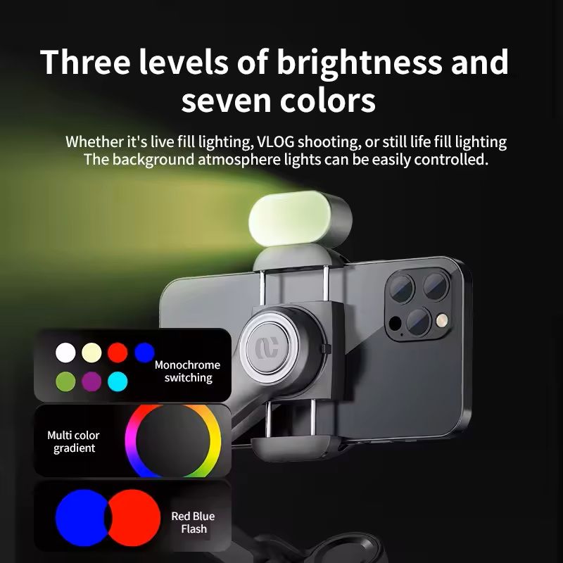 3-Axis Smartphone Gimbal Stabilizer with Face Tracking and Fill Light