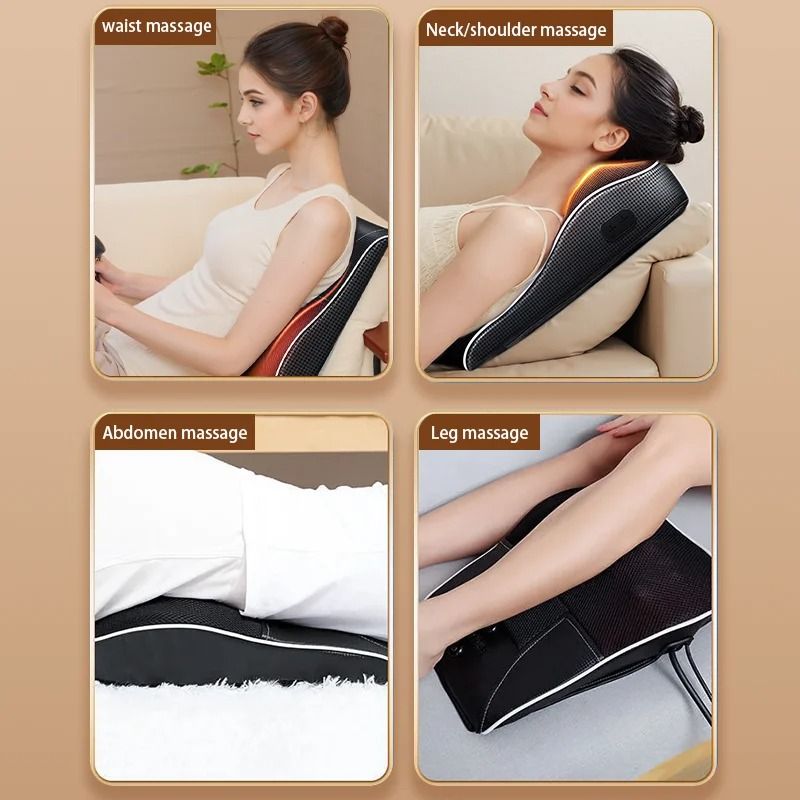 Electric Shiatsu Neck and Back Massage Pillow with Heat