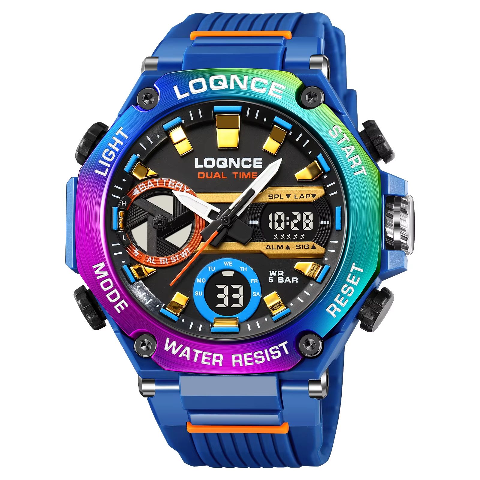 LOQNCE 98001 Dual Time LED Digital Sports Watch for Men