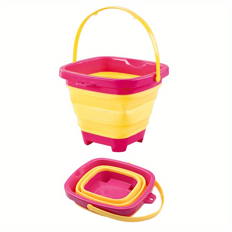 Collapsible Beach Bucket Set for Kids Pack Silicone Sand Buckets