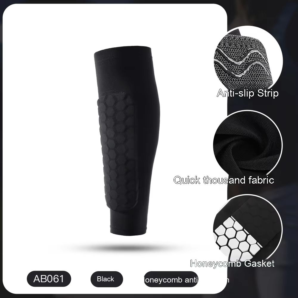 Honeycomb Shin Guards Leg Sleeves – Shockproof Soccer Protection with Anti-Slip Grip