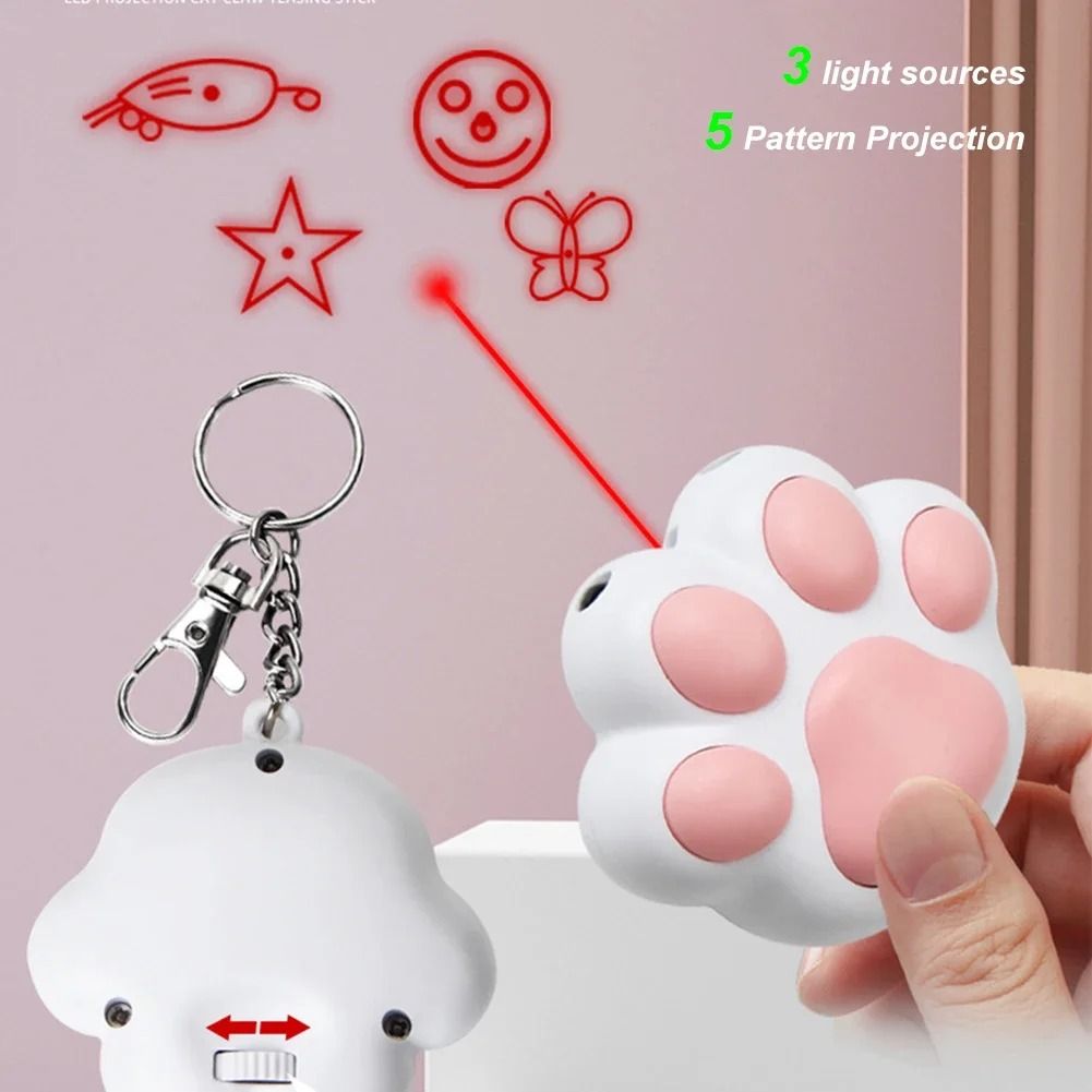 Rechargeable Cat Laser Toy Interactive Laser Pointer Cat Toy with 5 Adjustable Patterns
