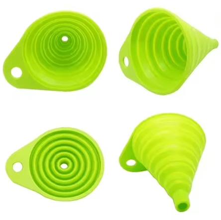 Mini Silicone Collapsible Funnel – Mini Foldable Funnel for Portable Kitchen Funnel Use (Fuel, Oil, Beer, Hopper Accesso