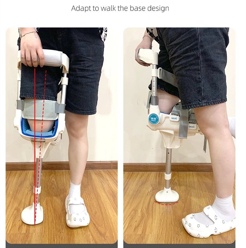 Hands-Free Knee Crutch Walker – Single-Leg Telescoping Mobility Support Aid