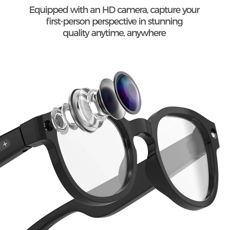 AI Smart Vision Glasses | 8MP HD Video Shooting & Voice Translation | Executive Waterproof Cam Bluetooth Sunglasses