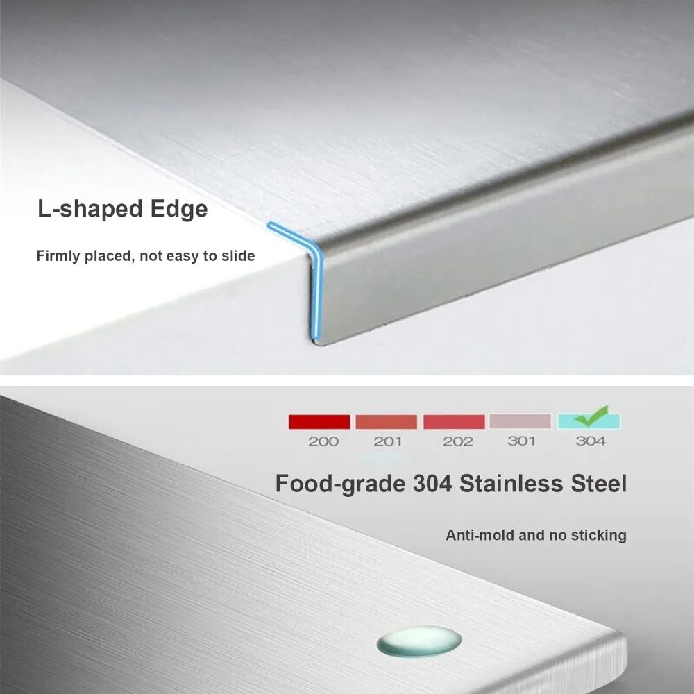 Stainless Steel Kitchen Cutting Board Pro – Hygienic, Durable & Non-Slip Food Prep Surface