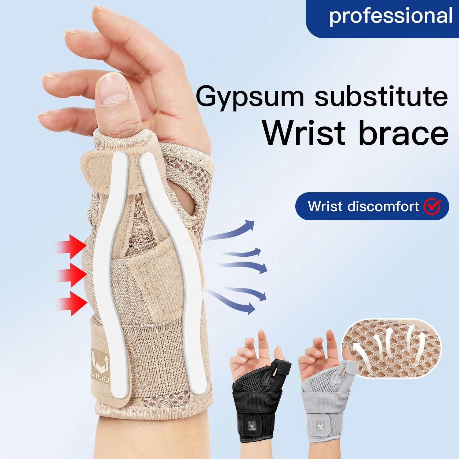 Flexible Wrist and Thumb Support Brace for Tendon and Joint Relief