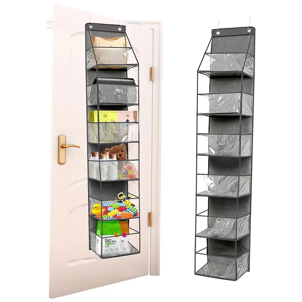 6-Shelf Over The Door Hanging Pantry and Storage Organizer with Clear Plastic Pockets