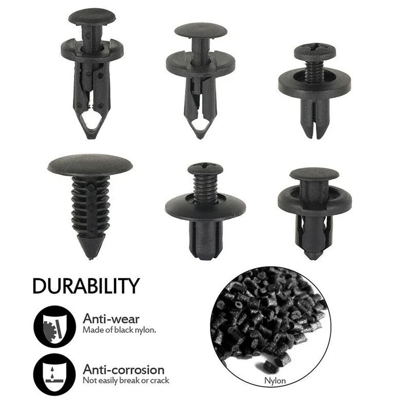 Car Trim Fasteners Push Rivets Kit ABS Plastic Interior Clips Set