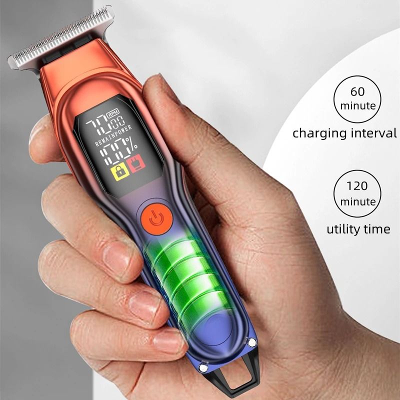 Rechargeable Stainless Steel Hair Clipper with Precision Blades