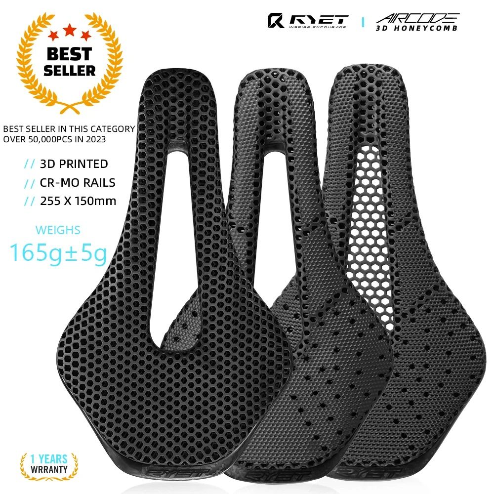 RYET 3D Printed Carbon Fiber Bike Saddle | Ultralight Hollow Breathing Seat for MTB, Road & Gravel