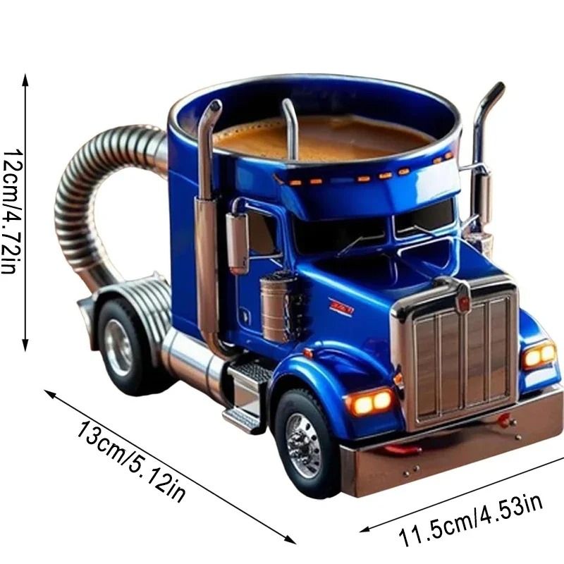 Semi Truck Coffee Mug Handcrafted Novelty Truck Coffee Cup Unique Vehicle Shaped Mug
