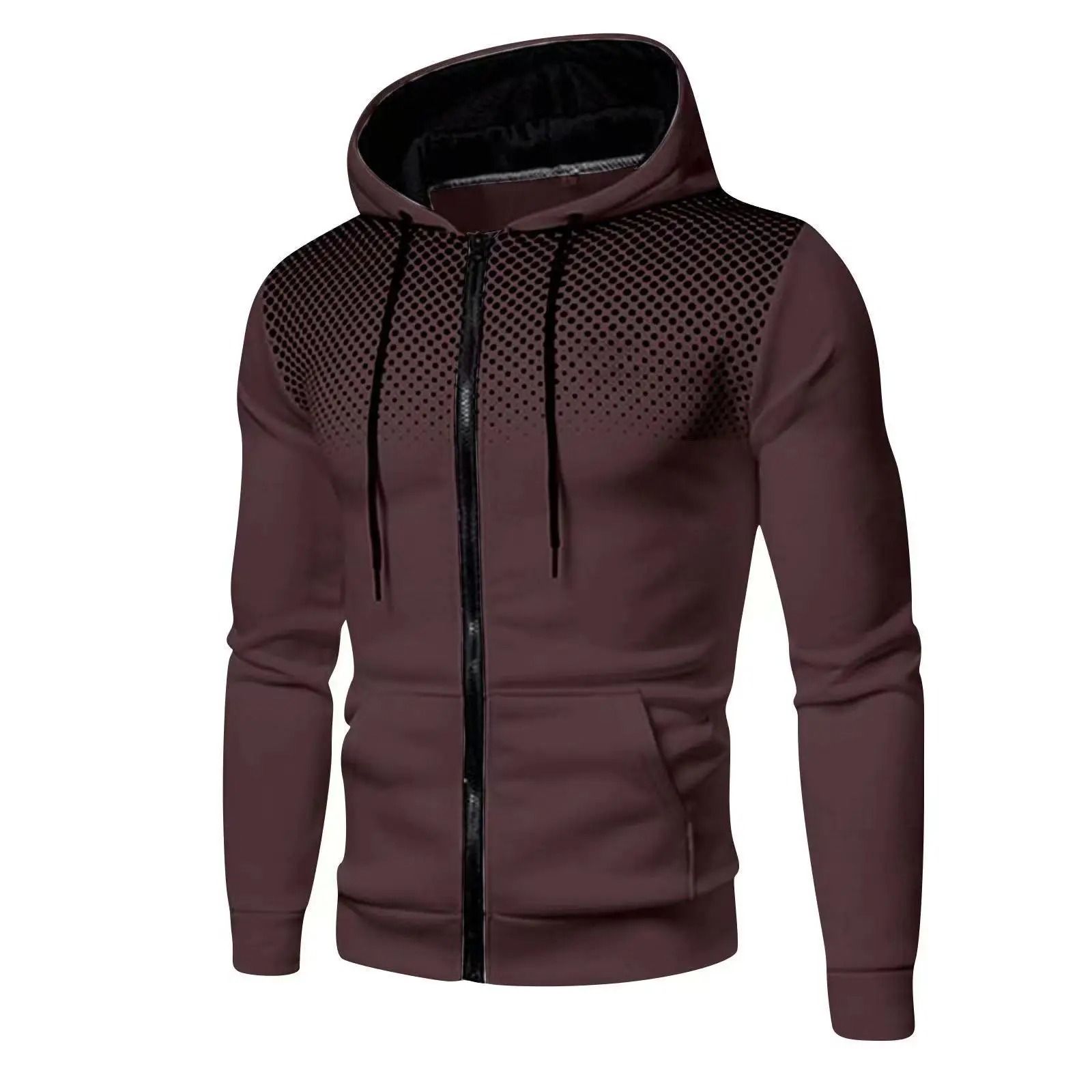 Mens Zip Up Fleece Bomber Jacket Hooded Casual Coat