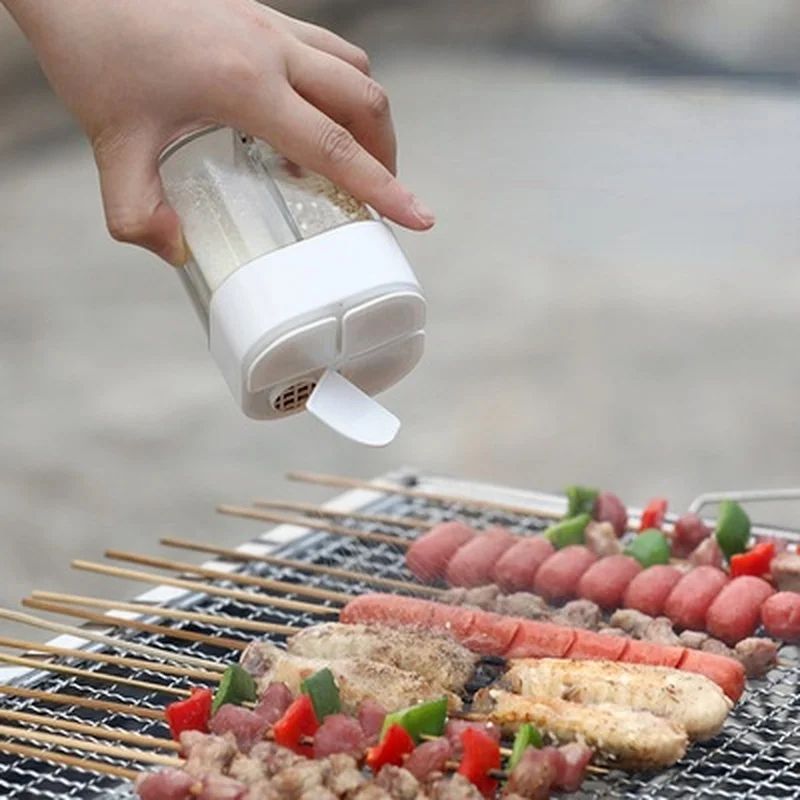 SpiceSmart 4-in-1 Portable Seasoning Shaker Set Multi-Compartment Salt Pepper Spice Container