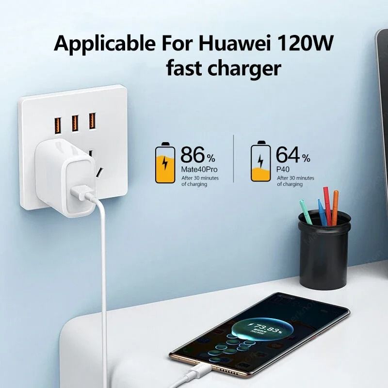 120W 10A High-Speed USB-A to Type-C Super Fast Charging Data Cord