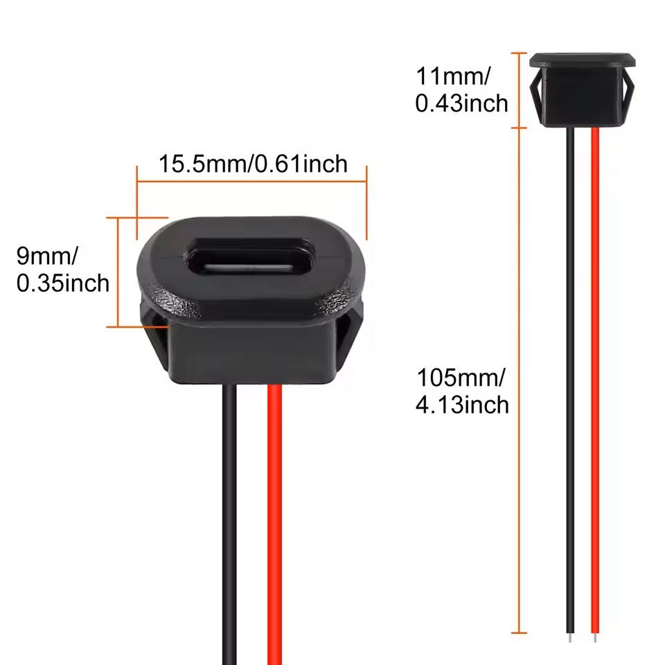 Waterproof Type-C Charging Socket with Card Buckle – 5/10/20 Pcs