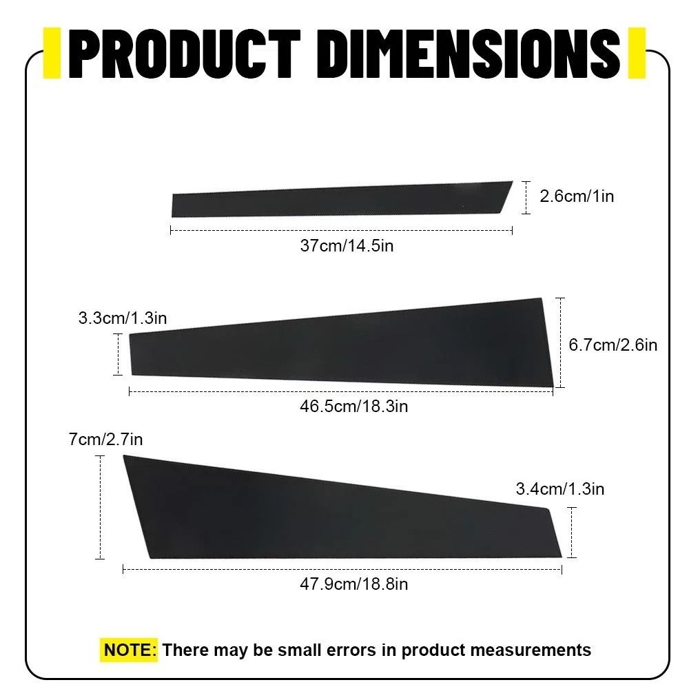Glossy Black Black Pillar Posts, Set of, Door Trim for Car Exterior, Stylish and Durable Window Pillar Decoration