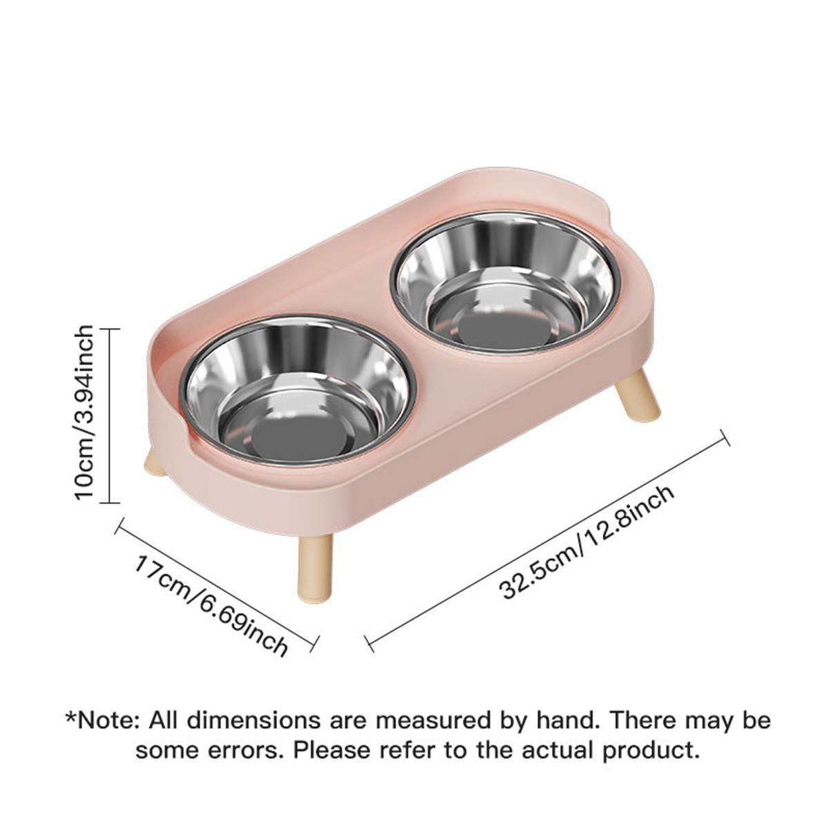 Fashionable Stainless Steel Dog and Cat Double Bowl, Large Capacity, Colorful Dopamine Pet Feeder