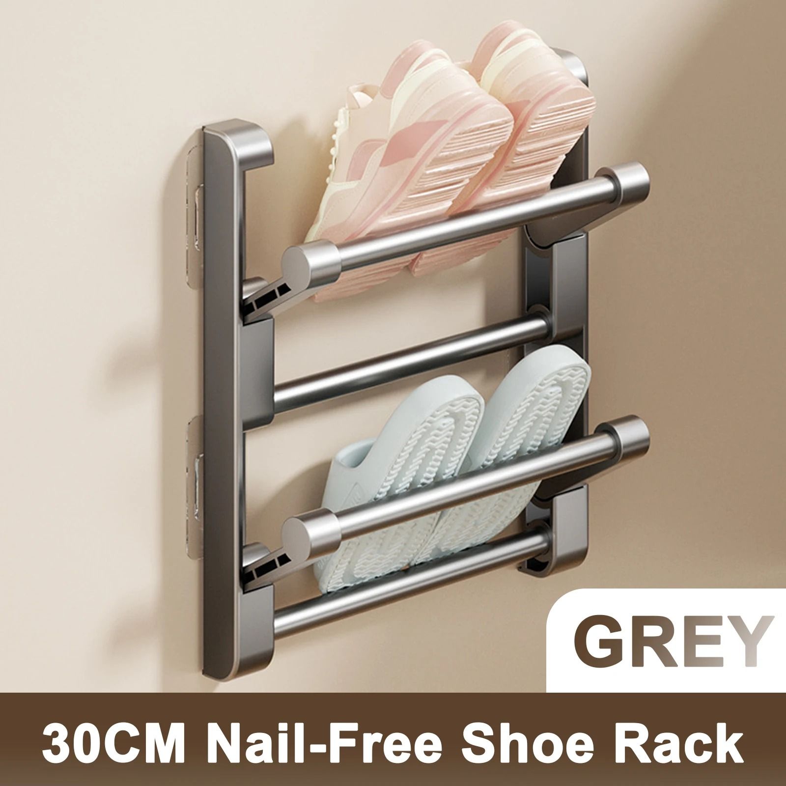 Wall Mounted Slipper Storage Rack Bathroom Shoe Hook Holder