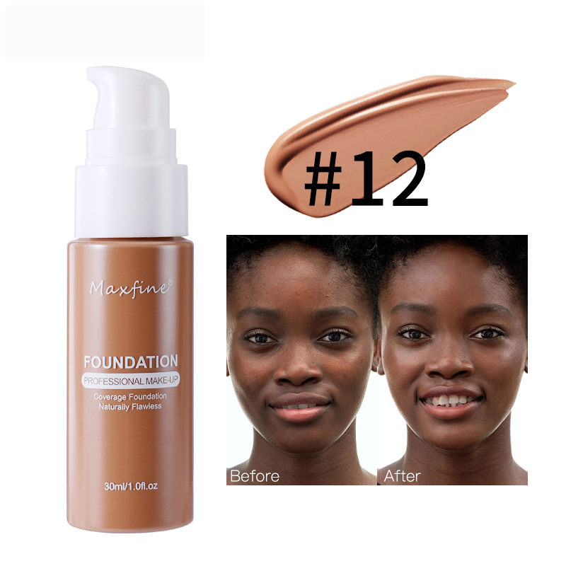 Lightweight Liquid Foundation with Full Coverage, Oil-Control, Waterproof & Sweat-Resistant Concealer